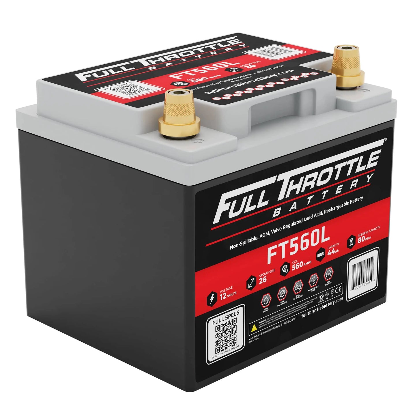 Full Throttle FT560L 12V AGM Battery