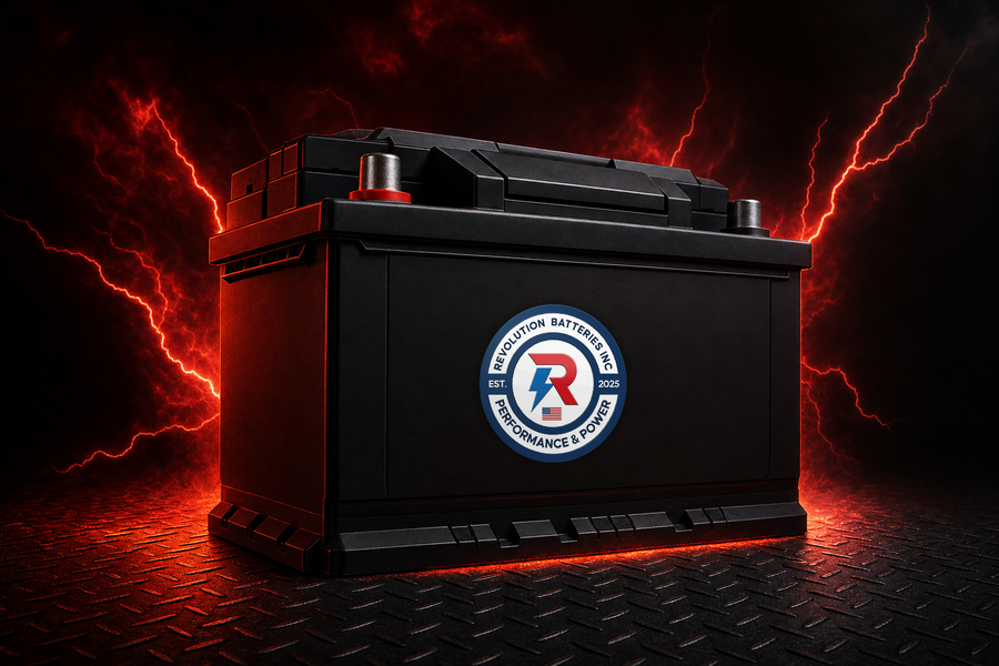 Revolution Batteries branded automotive battery